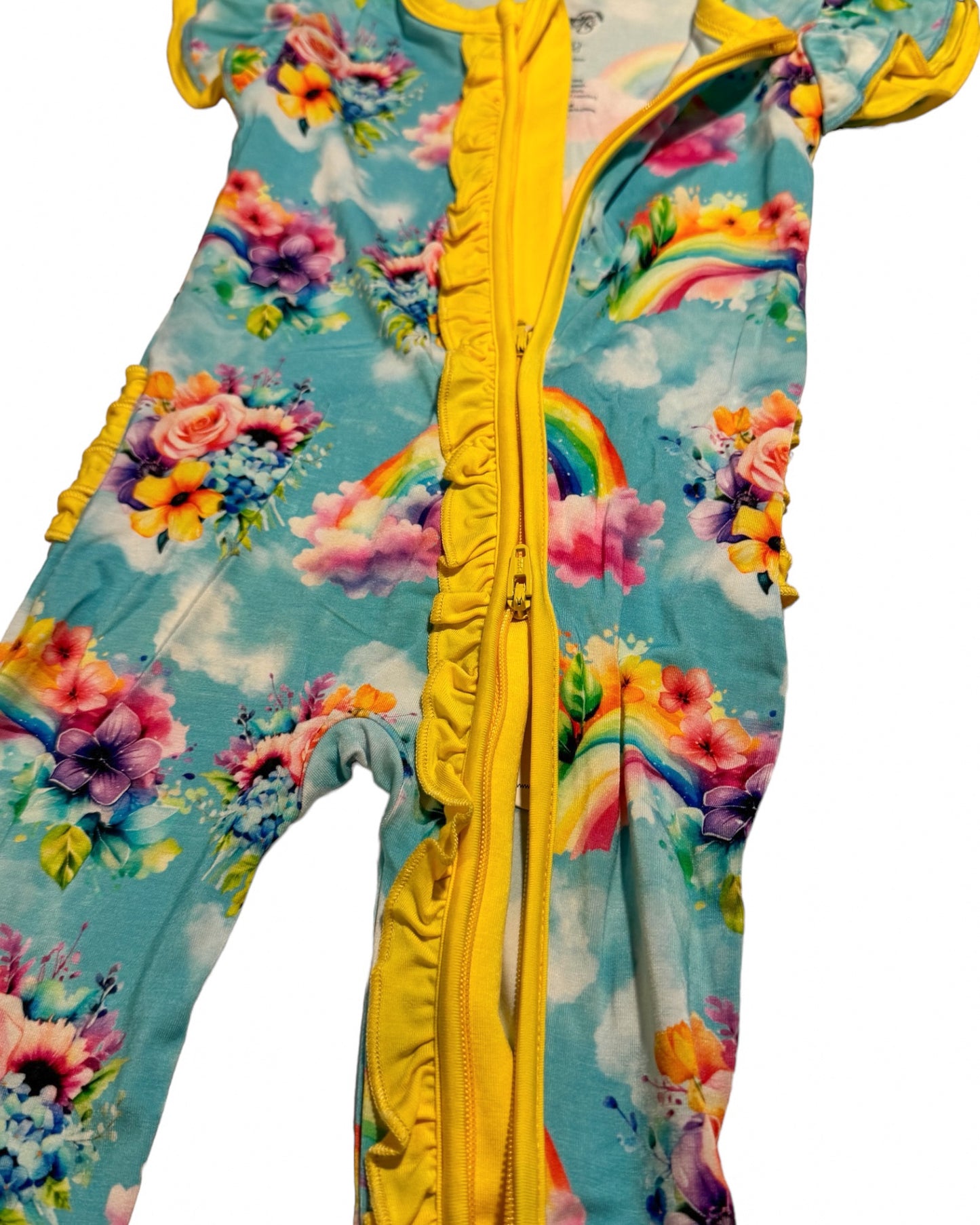 Flutter Sleeve Romper - Rainbow Daydreams