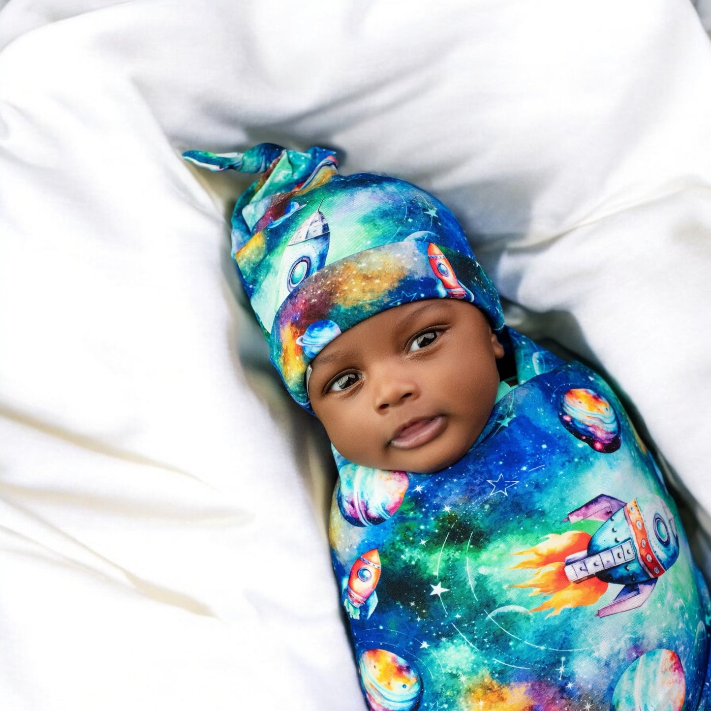 Cosmic Flight - Swaddle with Hat