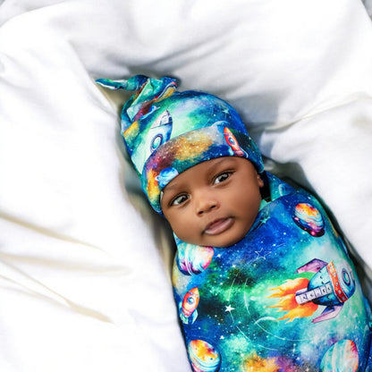 Cosmic Flight - Swaddle with Hat