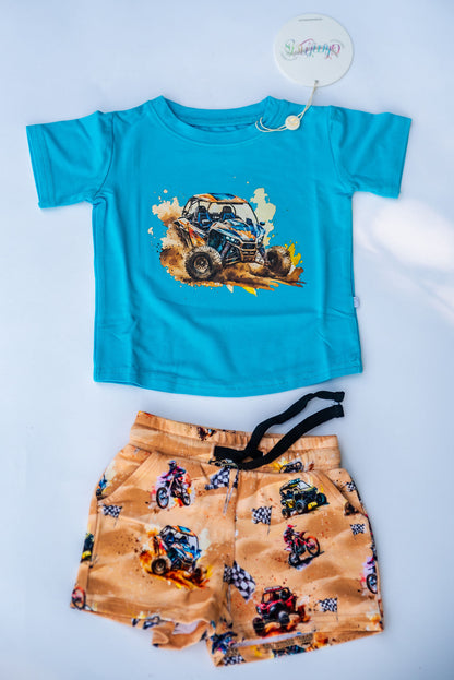 T-Shirt with Shorts Set - Wheels n' Thrills