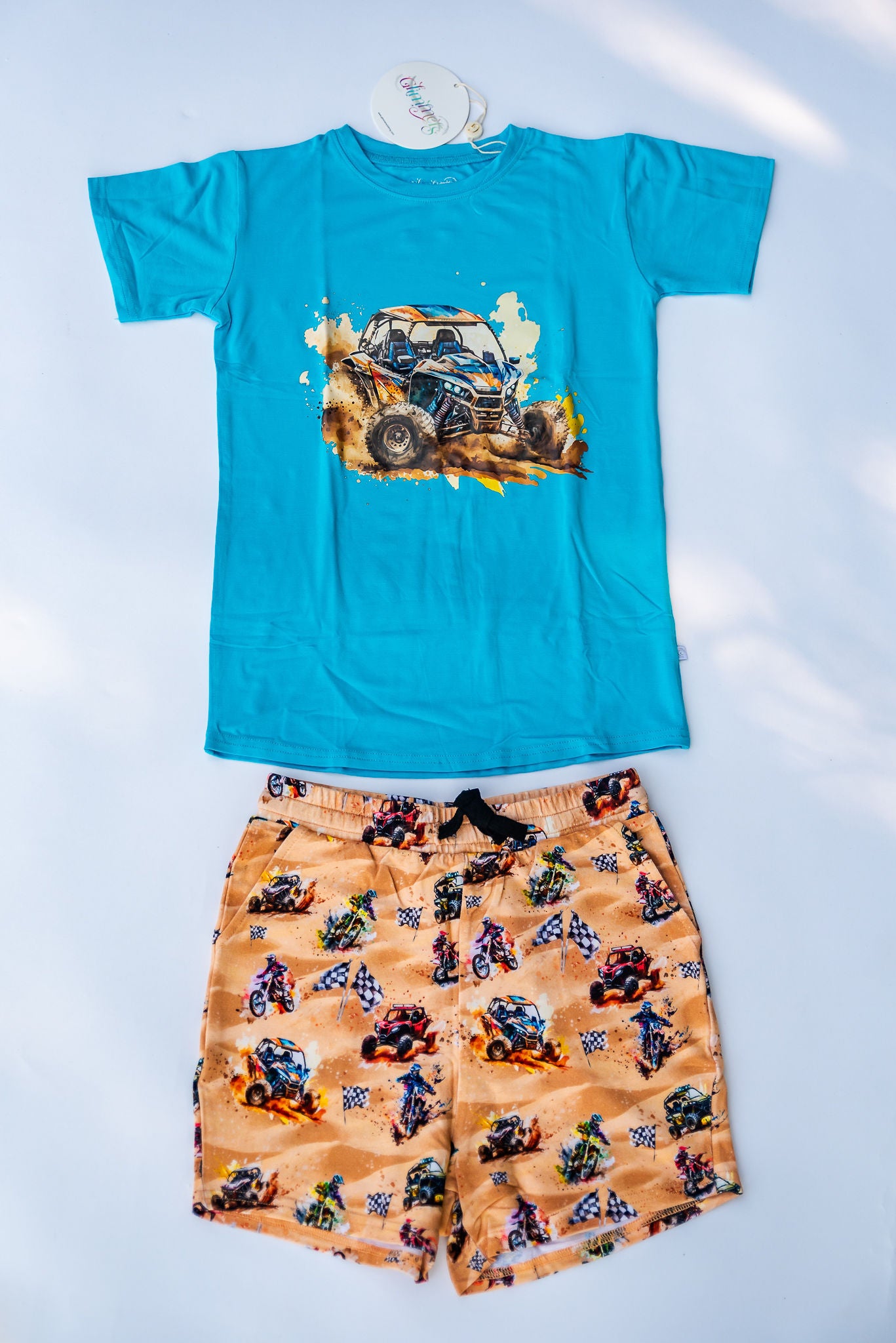 T-Shirt with Shorts Set - Wheels n' Thrills