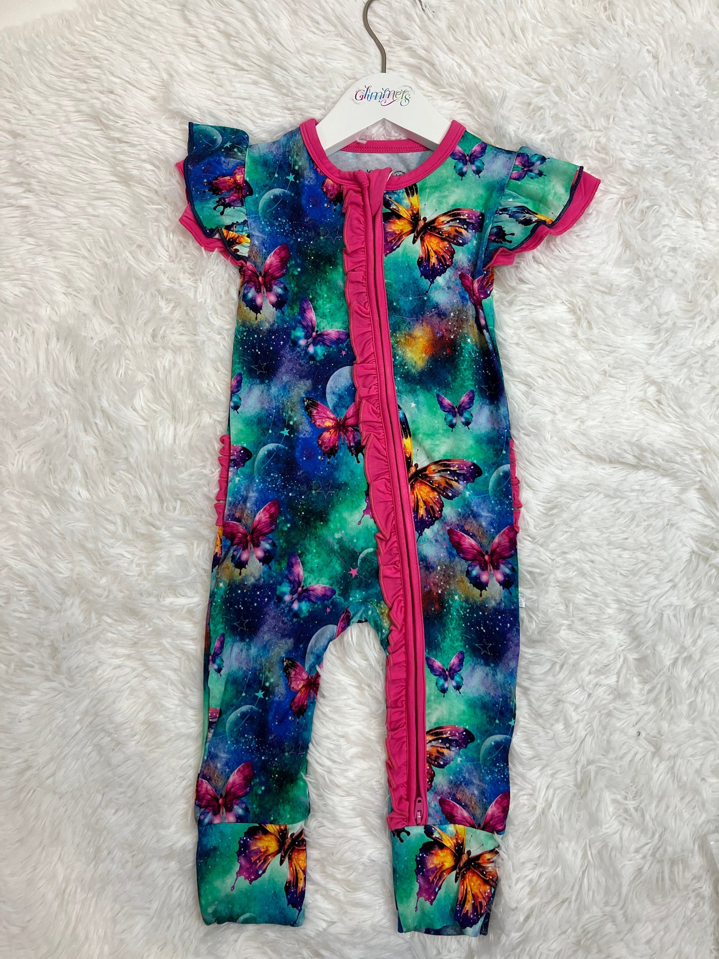 Flutter Sleeve Romper - Cosmic Flutters