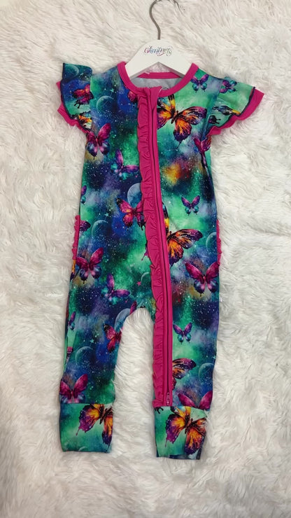 Flutter Sleeve Romper - Cosmic Flutters